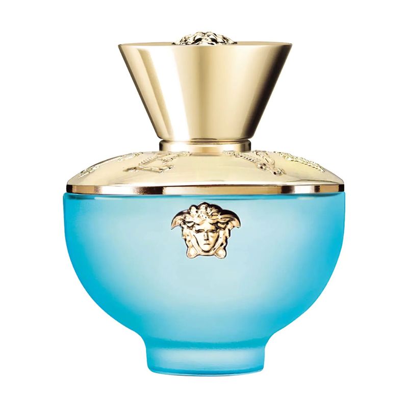 Meilleurs parfums Versace: Versace Dylan Turquoise Pour Femme dans une bouteille bleue givrée
