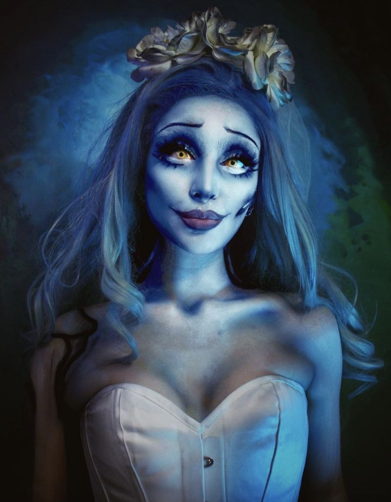 Pretty Corpse Bride მაკიაჟის იდეები, ლამაზი ჰელოუინის მაკიაჟის იდეები