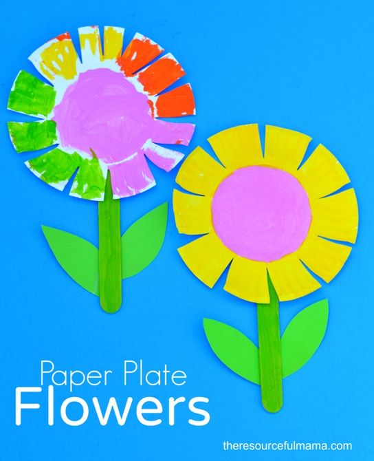 Artisanat printanier facile pour les enfants : Fleur en assiette en carton