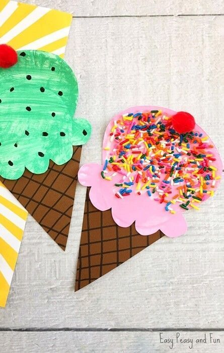 Jednostavne ljetne rukotvorine za djecu: korneti za sladoled od papira