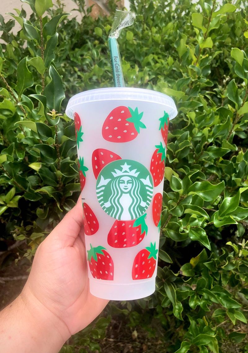 Gobelet Starbucks fraise personnalisé
