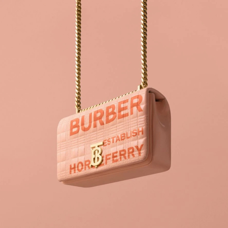   Rosa Burberry x Highsnobriety Horseferry Print Quiltet liten Lola Bag