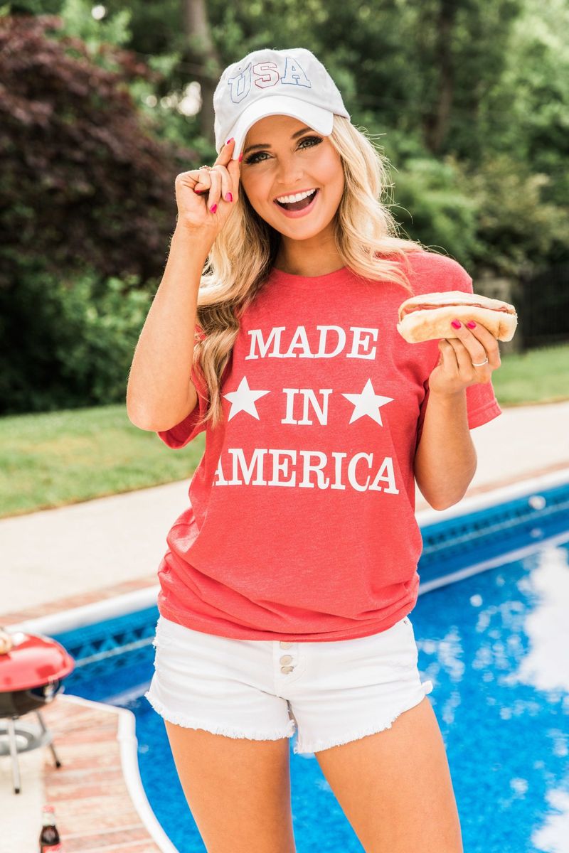 Ensemble t-shirt made in America rouge