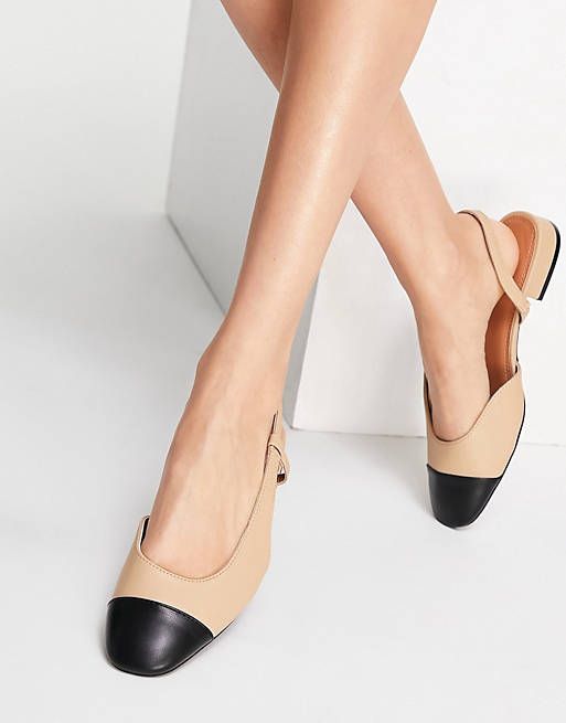 Najbolje minimalističke cipele za ured: Slingback Colorblock ravne cipele