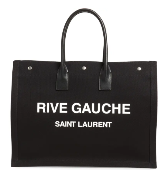 Saint Laurent Rive Gauche -kangaskassi, musta. Parhaat design-matkalaukut