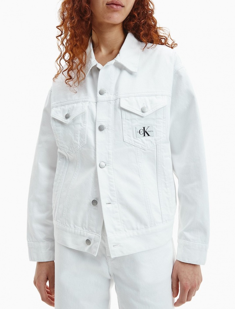   Beyaz Calvin Klein kot ceket