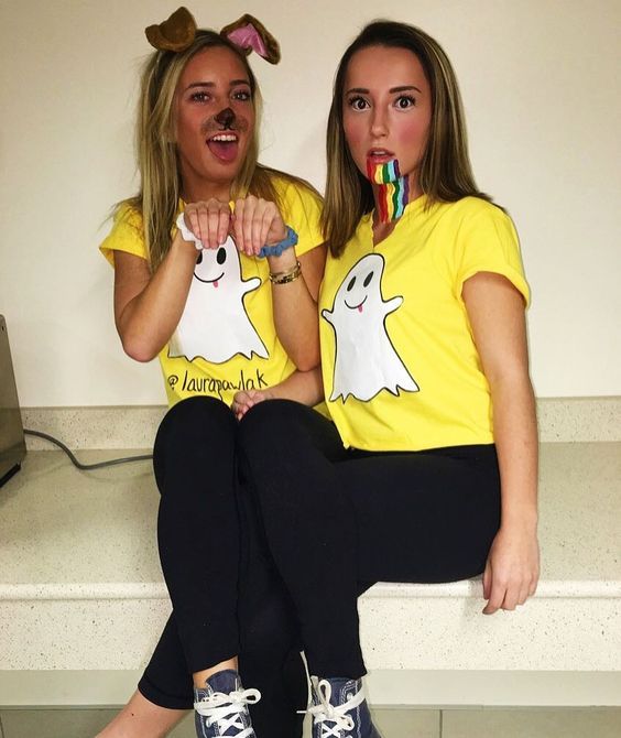 أزياء لطيف BFF Halloween لأفضل أصدقاء - snapchat emojis