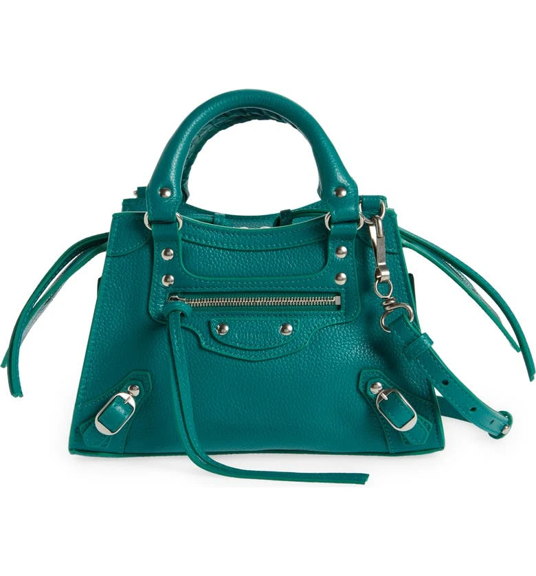   Jadegrønn Balenciaga Mini Neo Classic City Leather Top Handle Bag