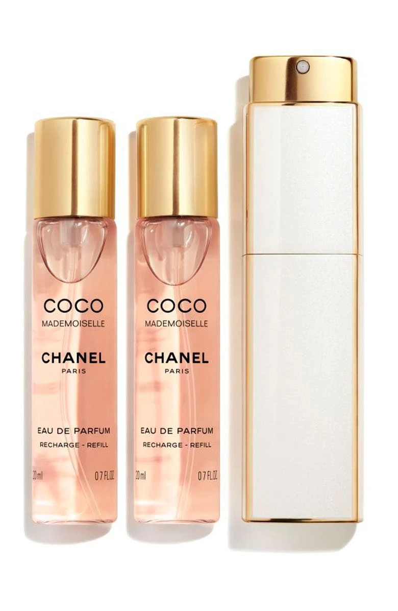   Roza, bijela i zlatna Chanel Coco Mademoiselle Eau De Parfum Twist & Spray Set