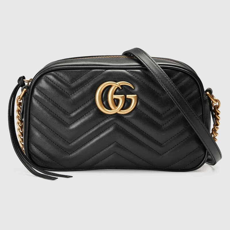   Petit sac porté épaule matelassé Gucci GG Marmont noir
