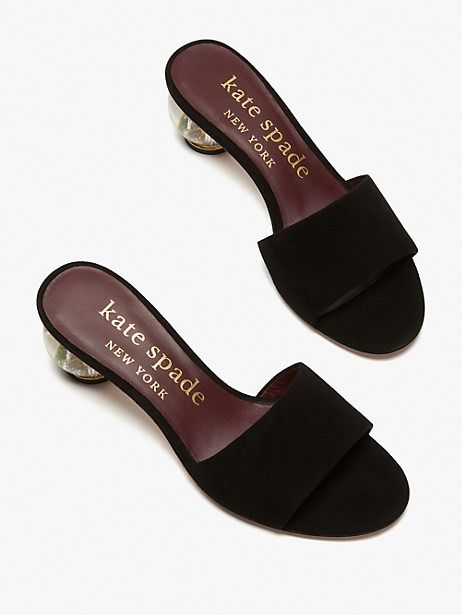 შავი Kate Spade slide sandals