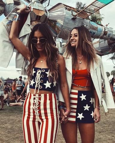En iyi arkadaşlar için ikili festival kıyafetleri - 4 Temmuz kıyafetleri