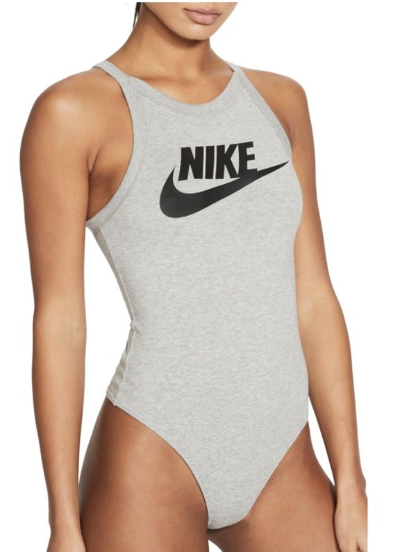 Graue einteilige Badeanzüge von Nike