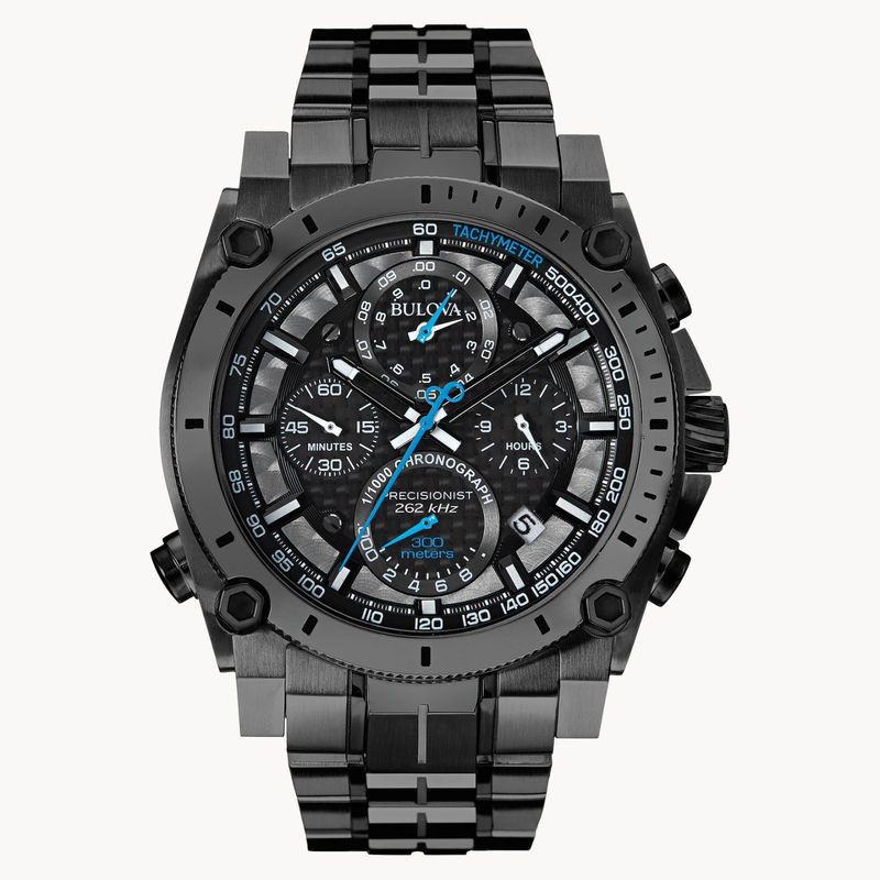 Чорний розкішний годинник марки Bulova Precisionist