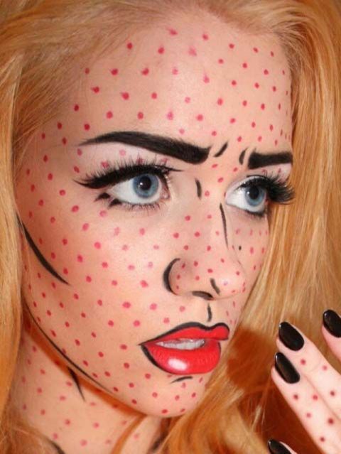 Einfaches Pop-Art-Halloween-Make-up