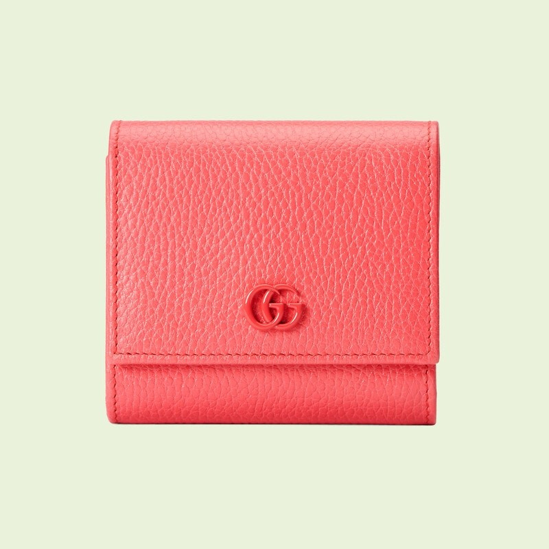   Vaaleanpunainen Gucci GG Marmont keskikokoinen lompakko