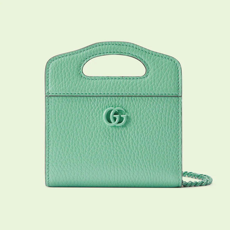   Mintunvihreä Gucci GG Marmont yläkahvallinen korttikotelo lompakko