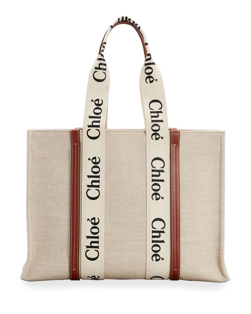 Chloe Large Woody Tote Bag i beige for beste designervesker under $1500