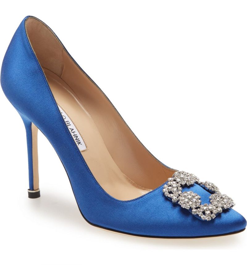 Blue Manolo Blahnik Hangisi heels