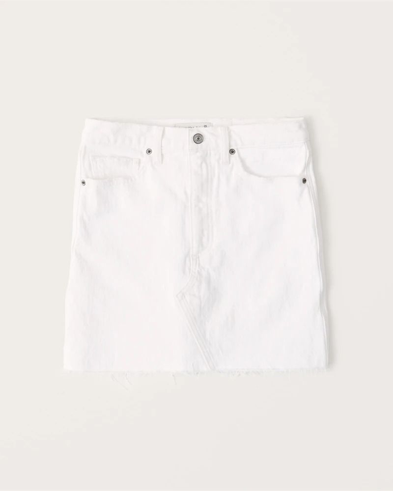 Біла джинсова міні спідниця
