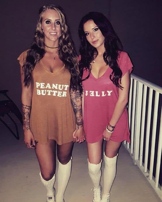 Kostumi za arašidovo maslo in žele - Duo kostumi za noč čarovnic za najboljše prijatelje