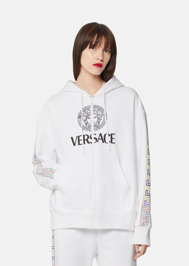 Valkoinen Versace-logohuppari