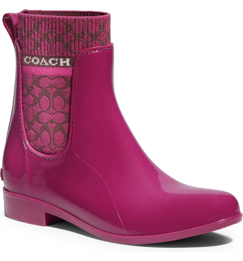   Рожеві водонепроникні черевики Chelsea Coach Rivington