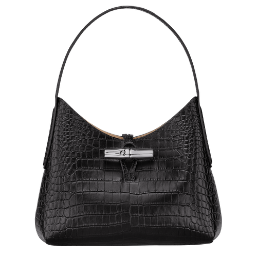   Siyah Longchamp Roseau Omuz çantası XS