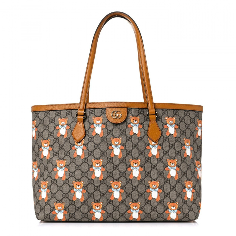   Smeđa i žutosmeđa torbica Gucci x Kai GG Supreme Monogram Medium Ophidia