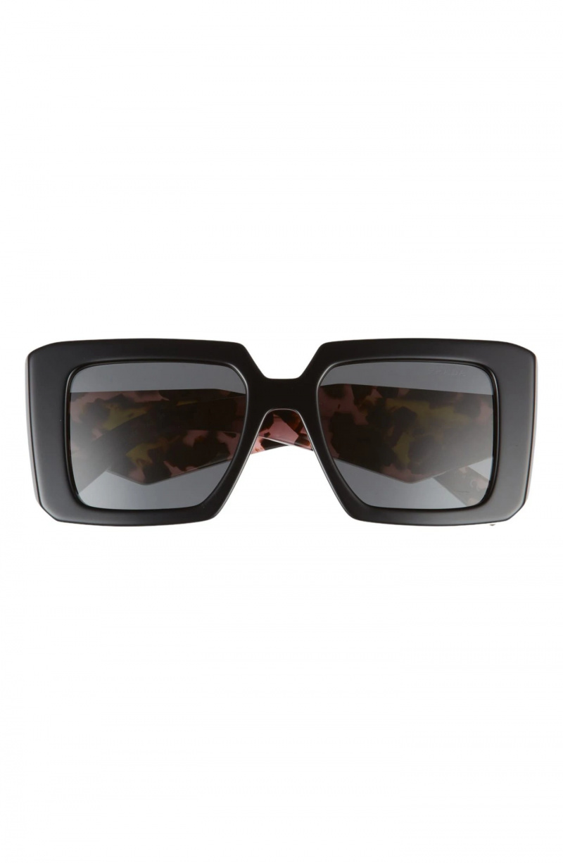   Чорні квадратні сонцезахисні окуляри Prada 51 мм