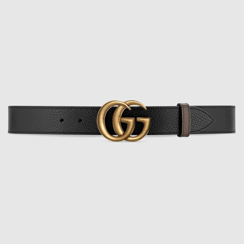   Črn in zlat reverzibilni pas Gucci GG Marmont