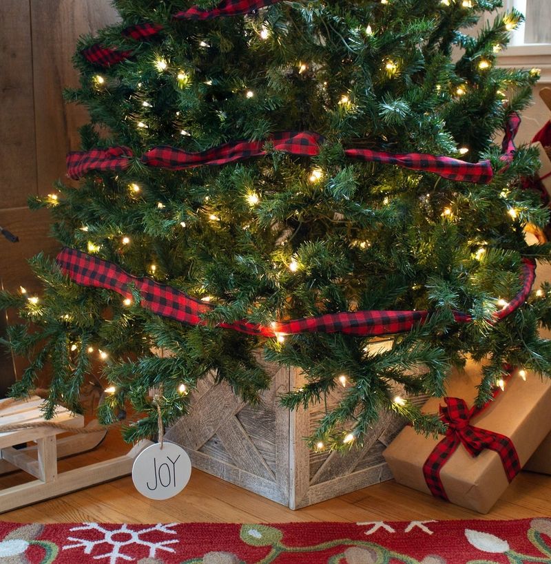Farmhouse Reclaimed Wood Christmas Tree Box