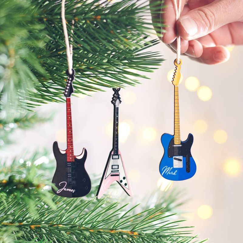 Ornements de Noël de guitare personnalisés mignons