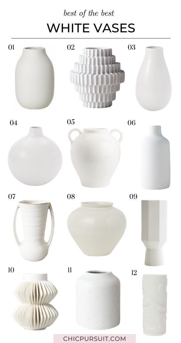 En uygun fiyatlı minimalist beyaz vazolar