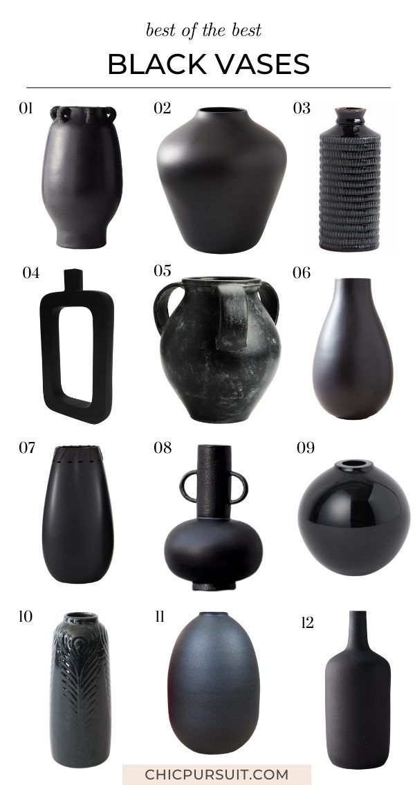 Найкращі мінімалістичні та декоративні чорні вази