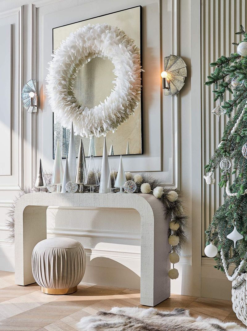 Décorations de salon de Noël blanc moderne