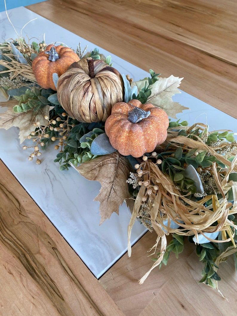 Pumpkins Centerpiece Garland til Thanksgiving