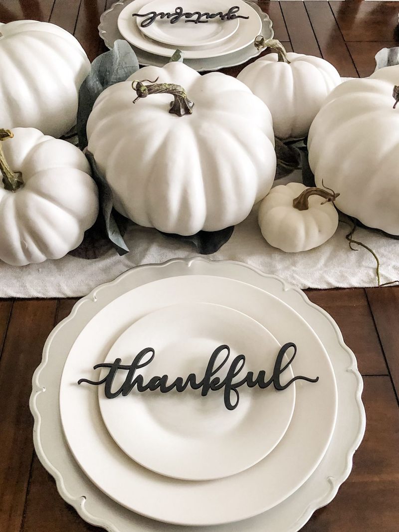 Hvit Thanksgiving borddekor