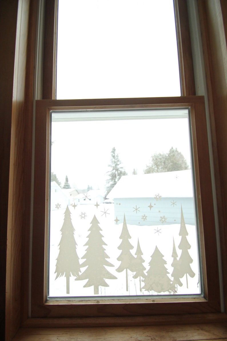 Elegantna zimska čudežna božična dekoracija za okna