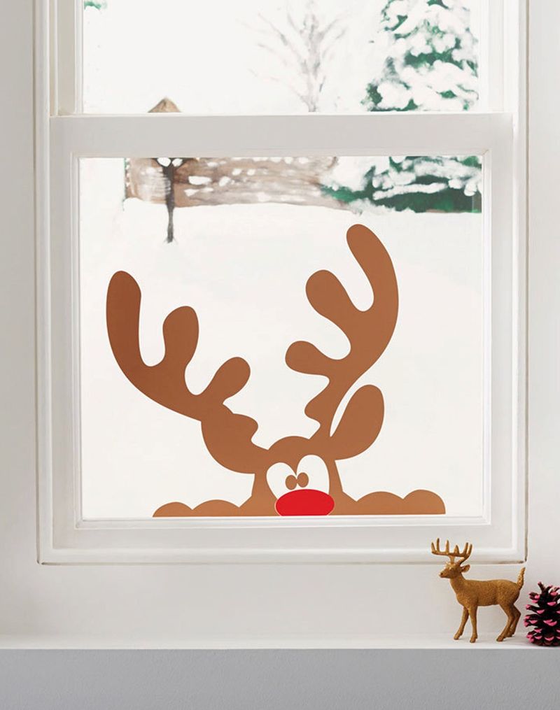 Nalepka za božično dekoracijo oken Peeping Rudolph