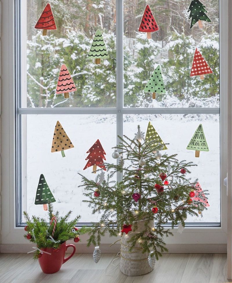 Okenske nalepke za praznično božično drevo