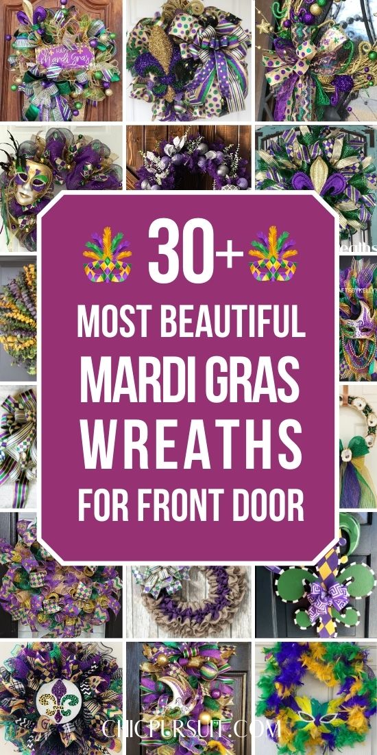 Las más bellas coronas de Mardi Gras y decoraciones de Mardi Gras para exteriores