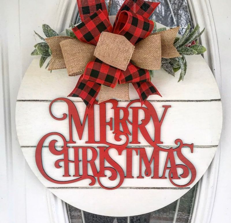 Вішалка для дверей у сільському стилі з Різдвом