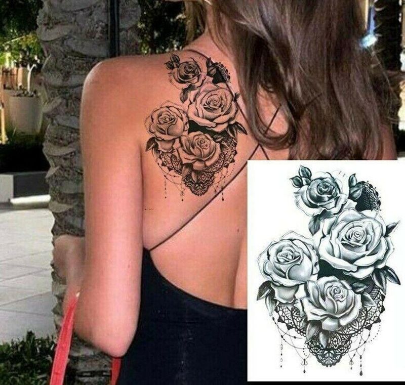 Tetovaža vrtnic na hrbtu za ženske