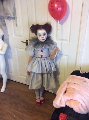 Jedinstveni dječji kostimi - Dječji kostim Pennywise Halloween za djevojčice, dječji kostimi klauna