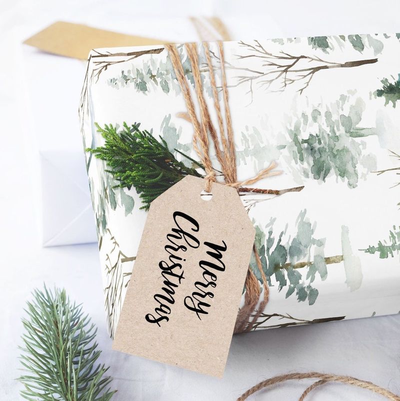 Idée papier cadeau Noël forêt