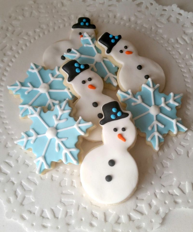 Biscuits au sucre bonhomme de neige