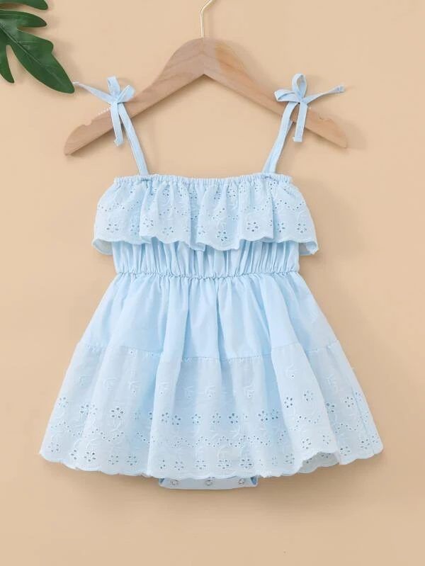 فستان بودرة ازرق للفتيات الصغيرات