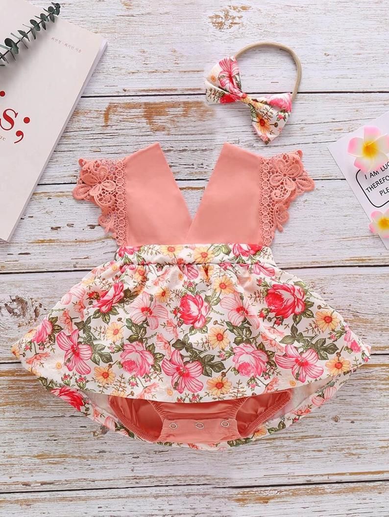Ružičasta cvjetna haljina za djevojčice