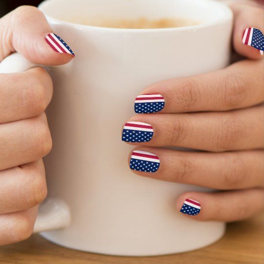 Slatki kratki nokti od 4. srpnja s američkom zastavom